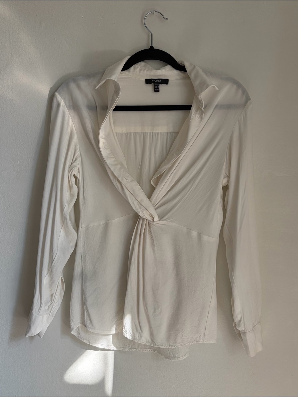 White twist front blouse